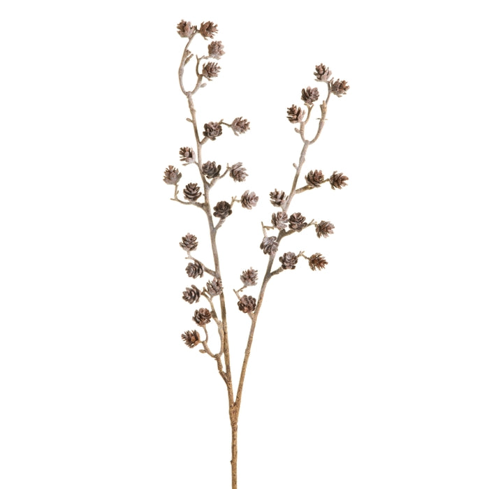 36" Flocked Mini Pinecone Branch