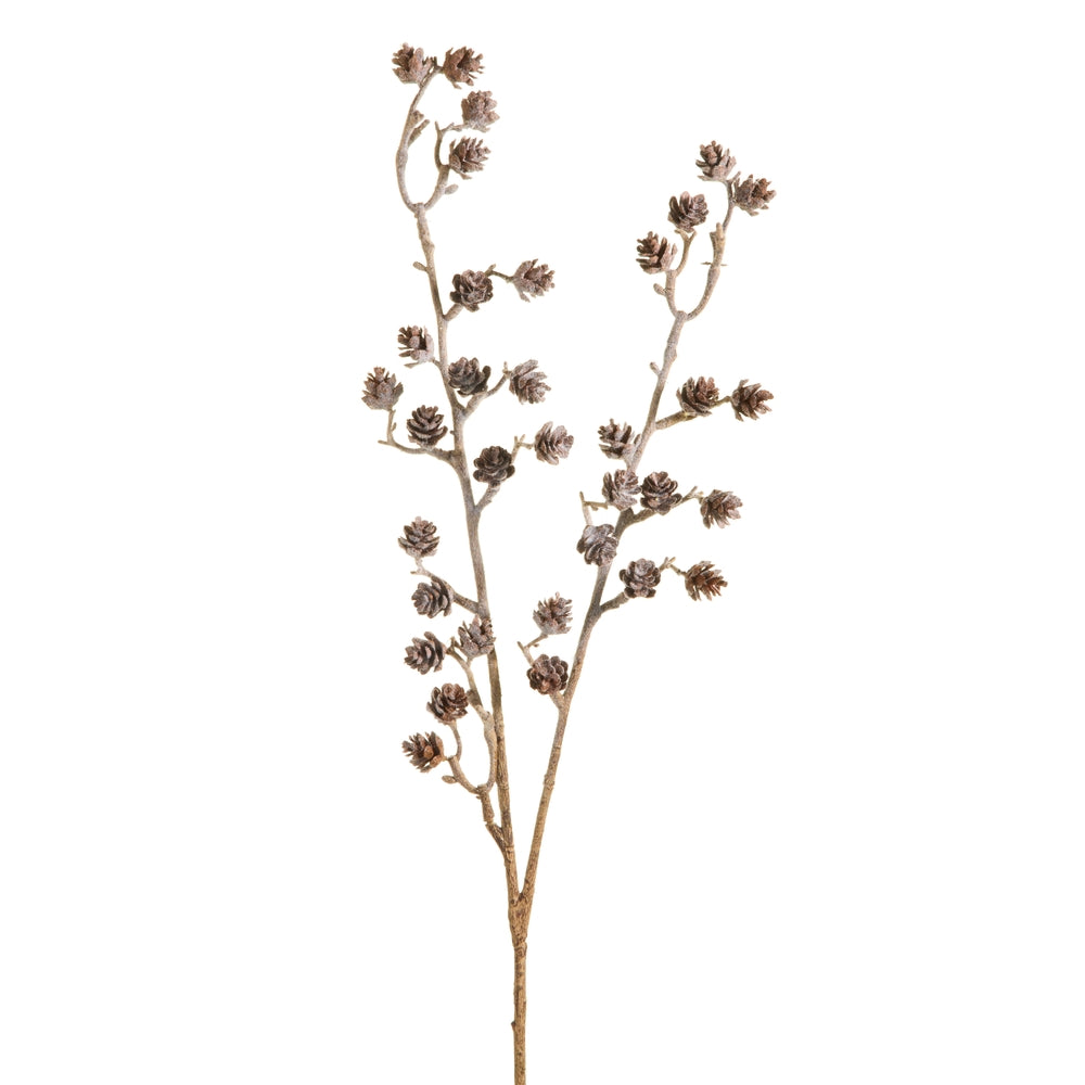 36" Flocked Mini Pinecone Branch