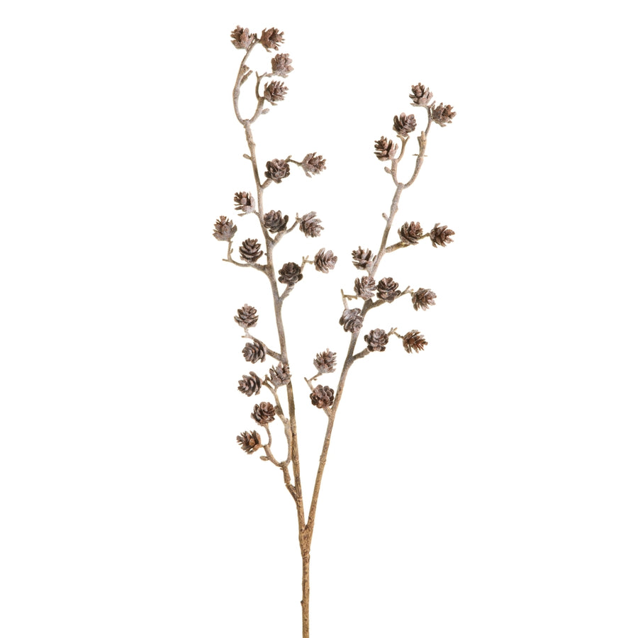 36" Flocked Mini Pinecone Branch