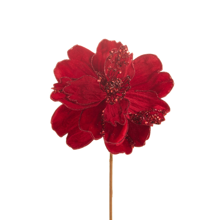 18" Red Magnolia Stem