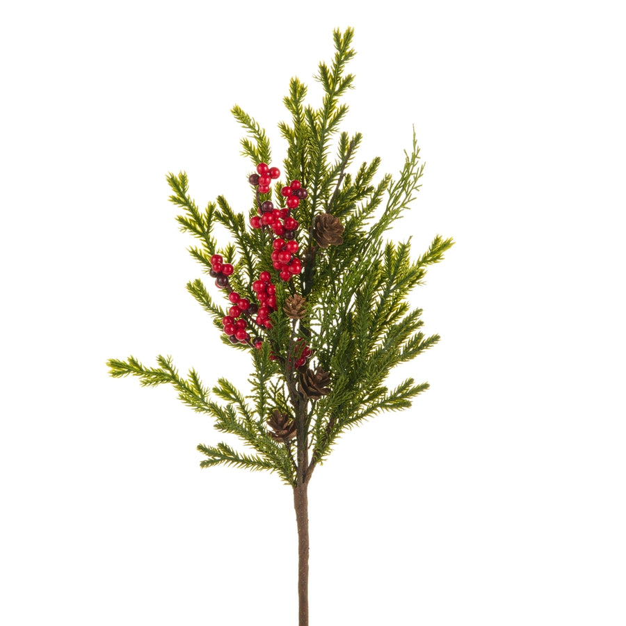 24" Berry and Greenery Spray