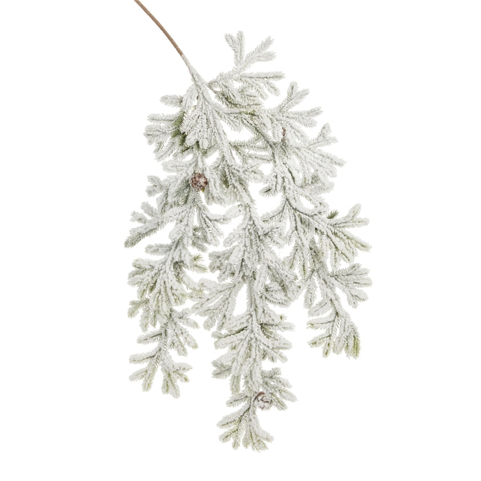 27" Flocked Pine Hanging Bush