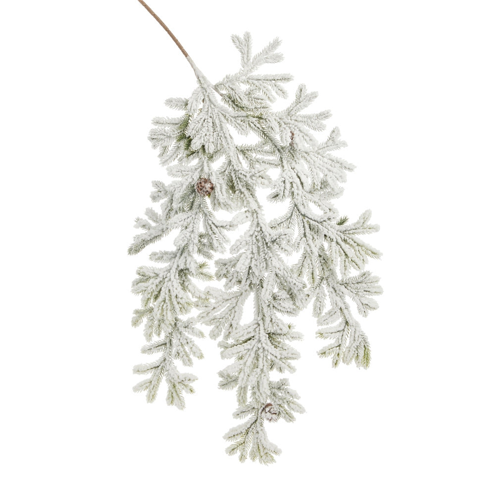 27" Flocked Pine Hanging Bush