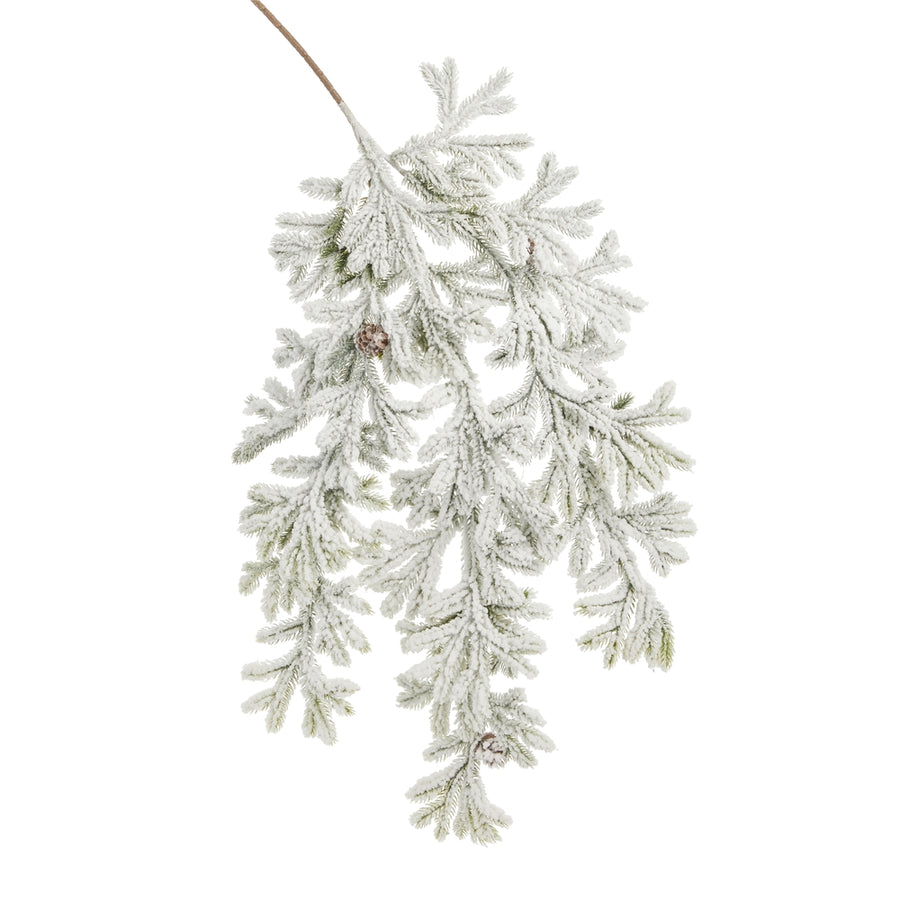 27" Flocked Pine Hanging Bush