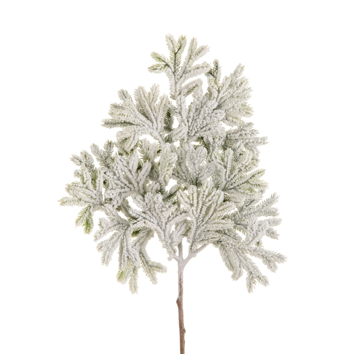24" Flocked Pine Spray