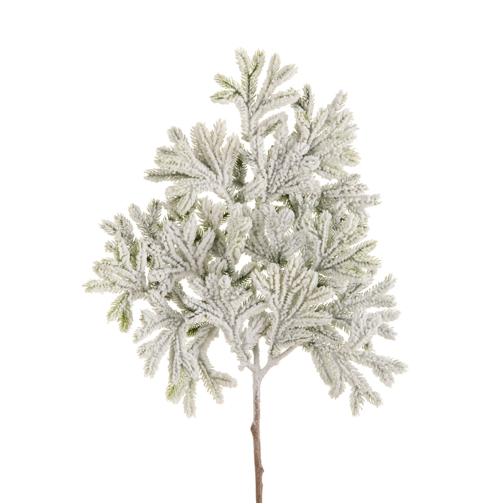 24" Flocked Pine Spray
