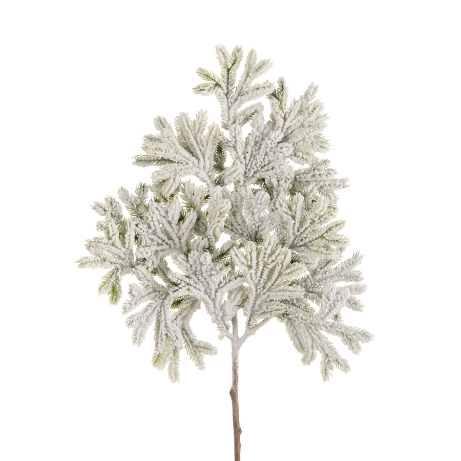 24" Flocked Pine Spray