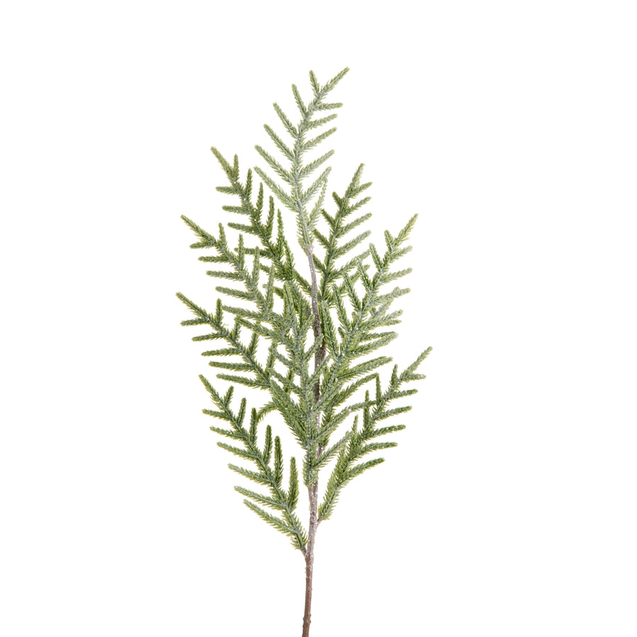 20" Iced Pine Spray - Green Plastic, Pvc And Resin