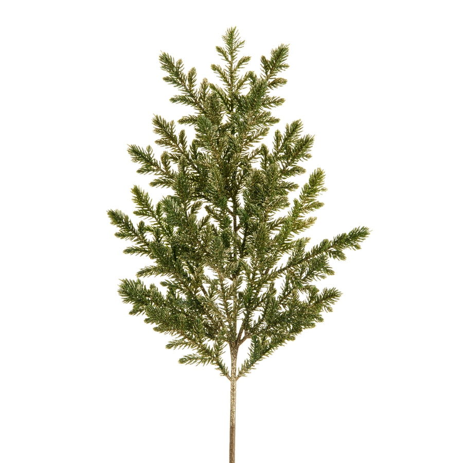 25" Gold Glittered Pine Spray