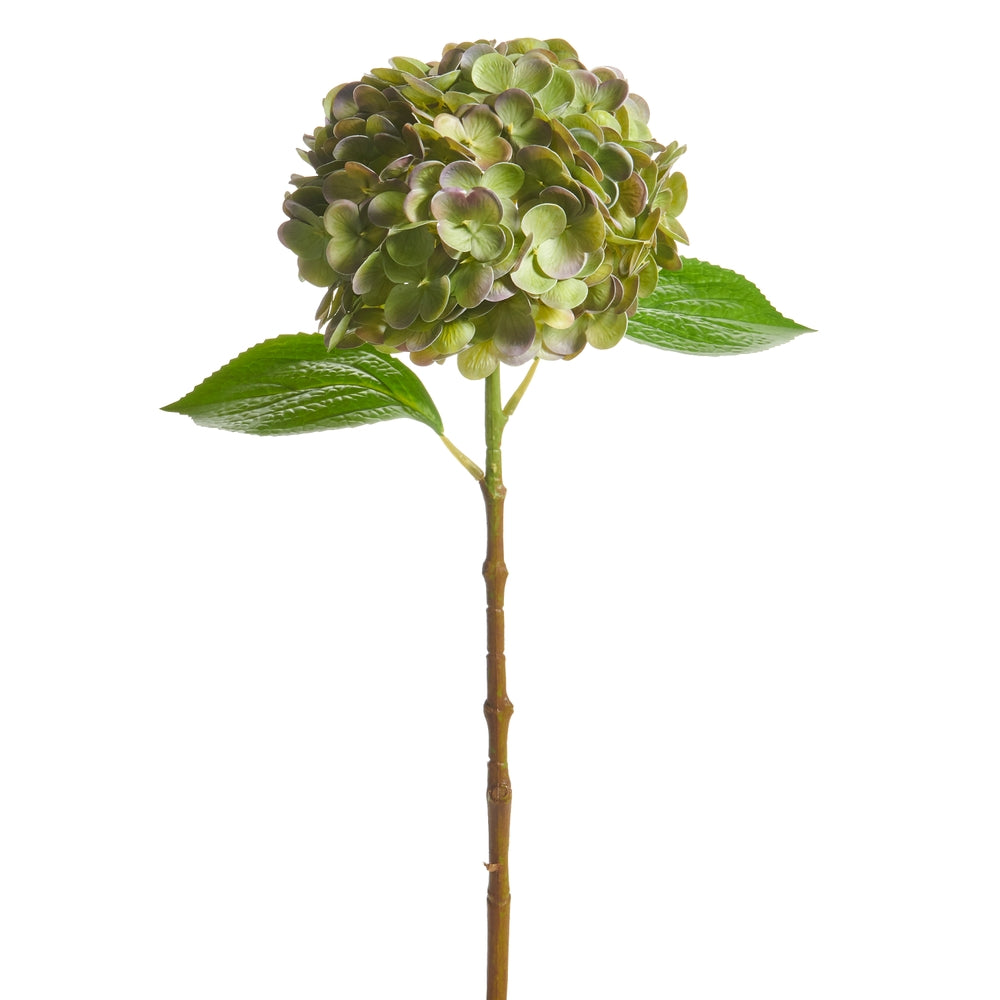 19" Real Touch Green and Violet Hydrangea Stem