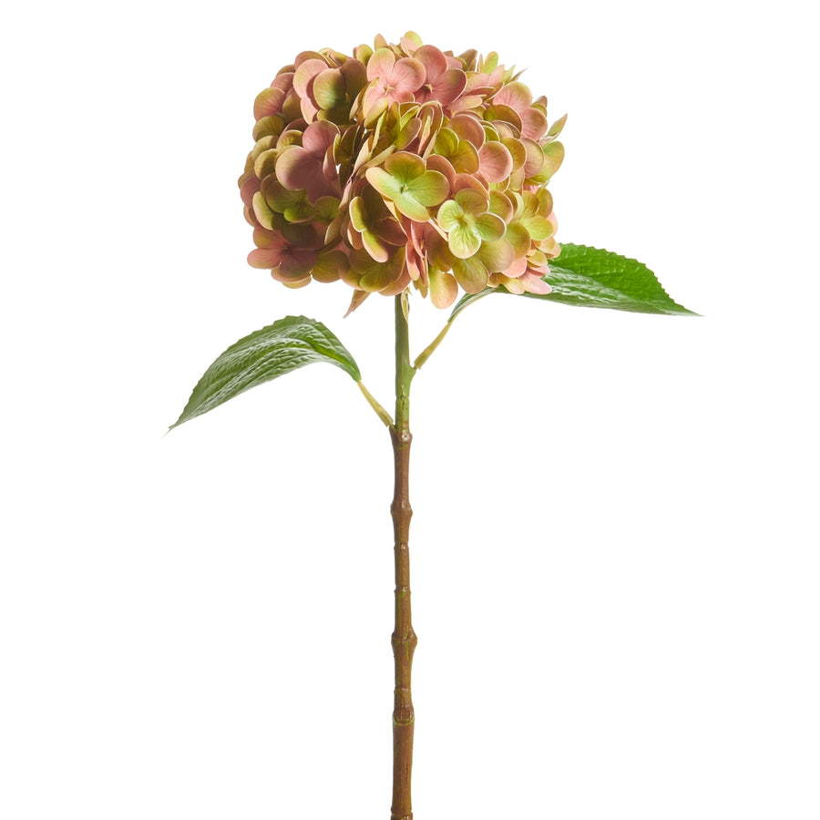 19" Real Touch Green and Pink Hydrangea Stem