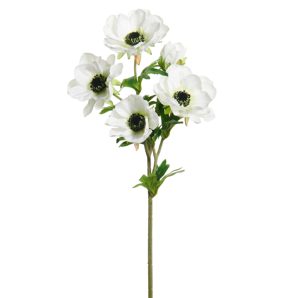 22" White Anemone Spray