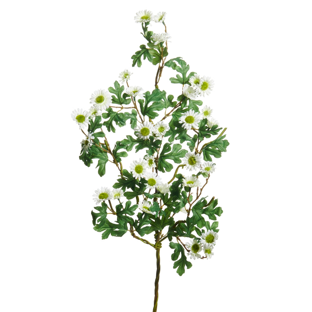 27.5" White and Green Daisy Spray