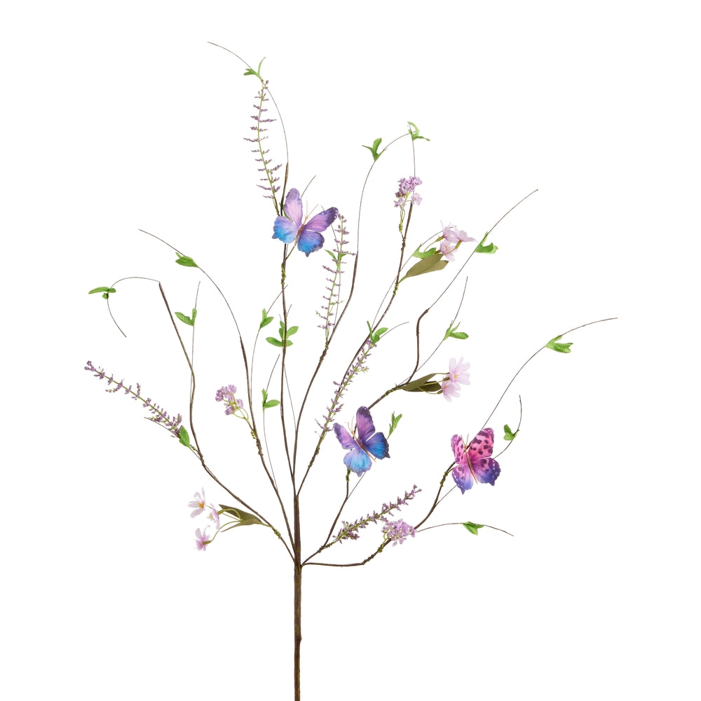 35" Purple Butterfly Spray