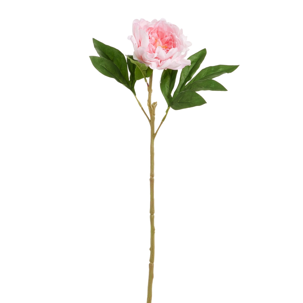23" Real Touch Light Pink Peony Stem