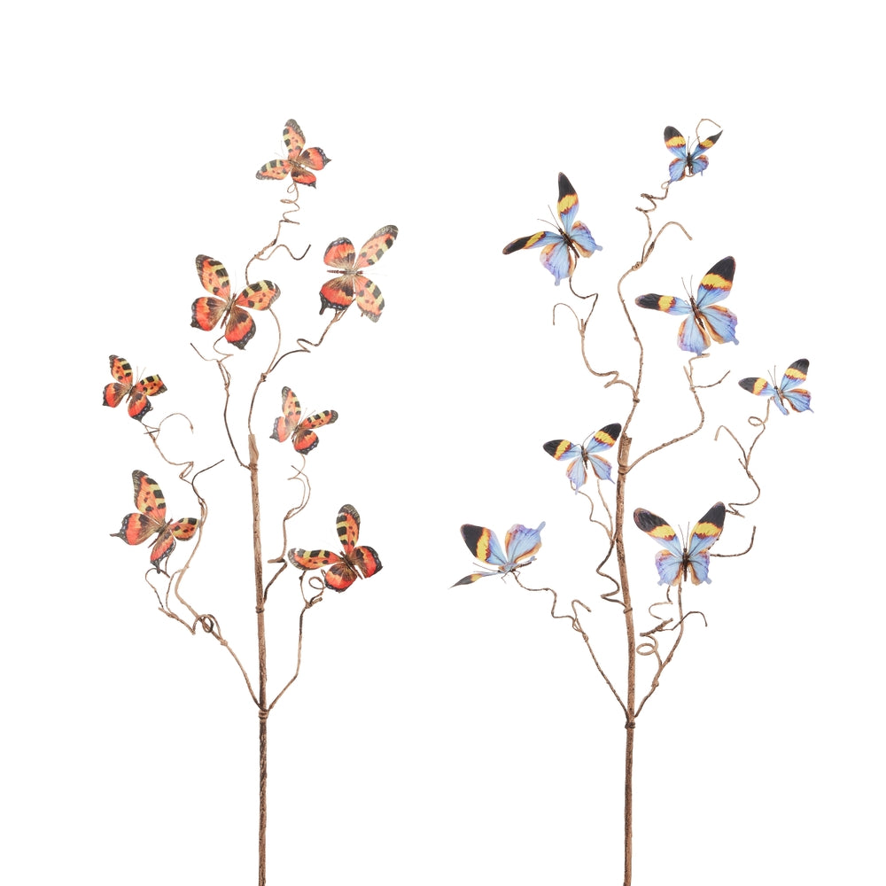45" Blue and Yellow Butterfly Spray