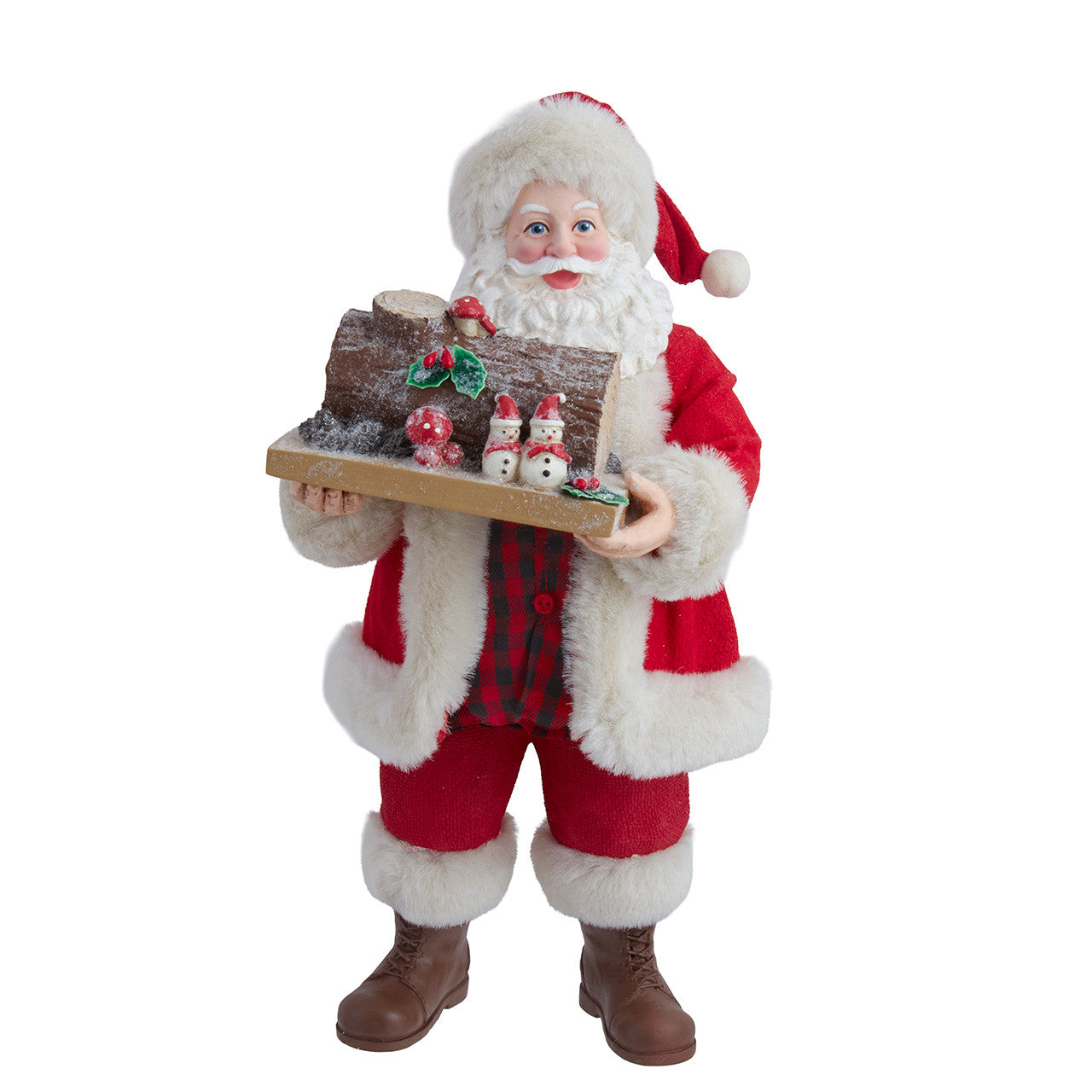 10.5" Fabriché™™ Santa Holding Yule Log Cake