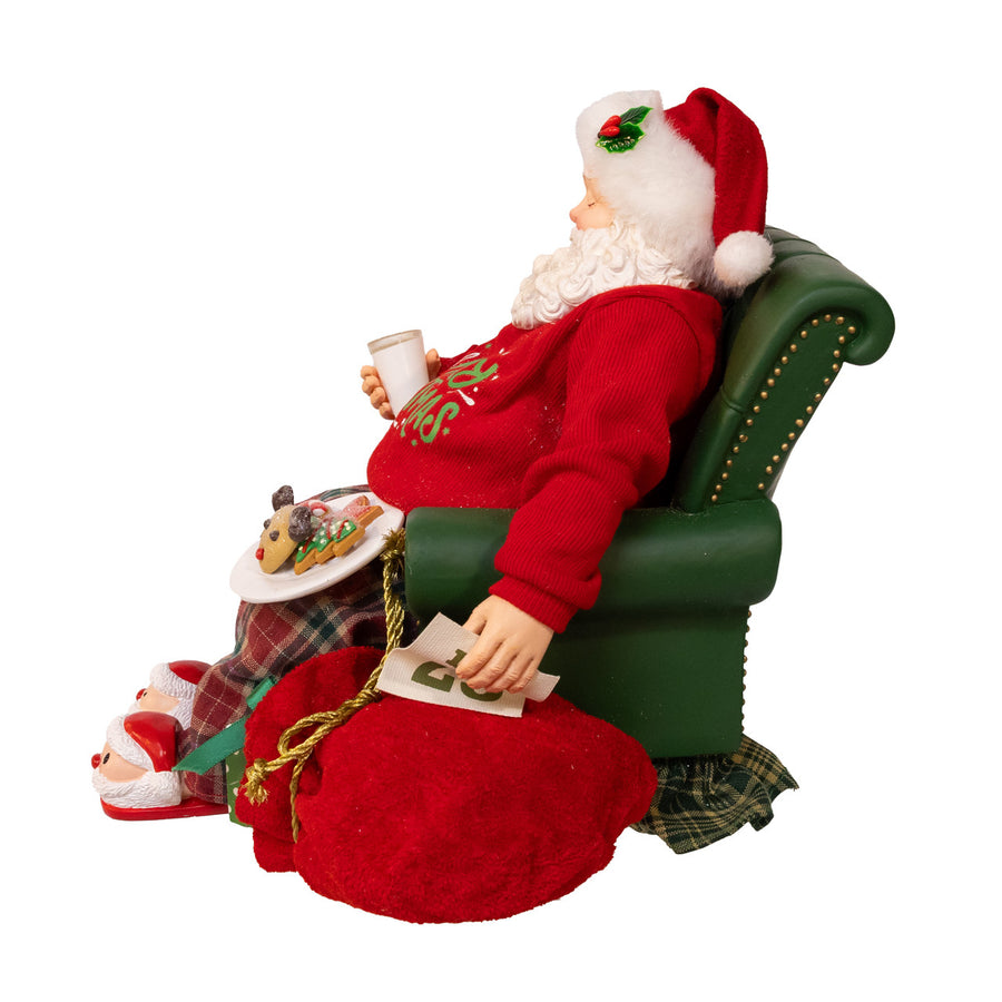 13.5" Fabriché™™ Mistletoe Sleeping Santa Table Piece