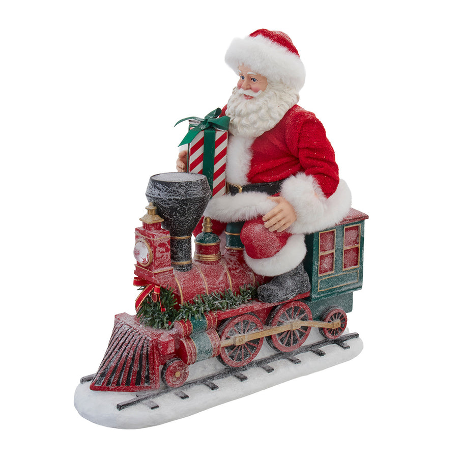 10.5" Fabriché™™ Battery Operated Santa On Light-Up Train