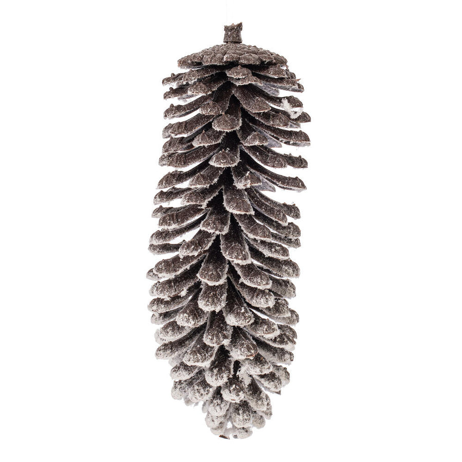 9" Snowy Glitter Pinecone Ornament