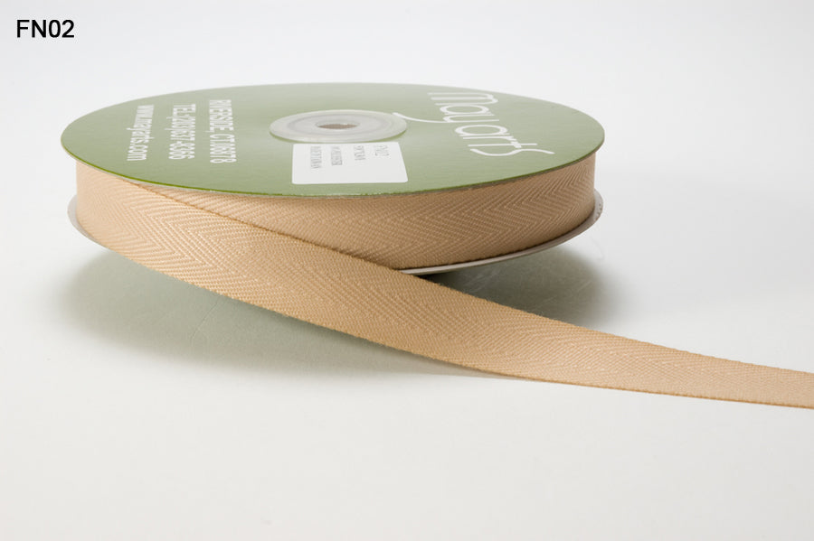 5/8 Inch Light Weight Twill Ribbon with Woven Edge – FN02 – CHAMPAGNE