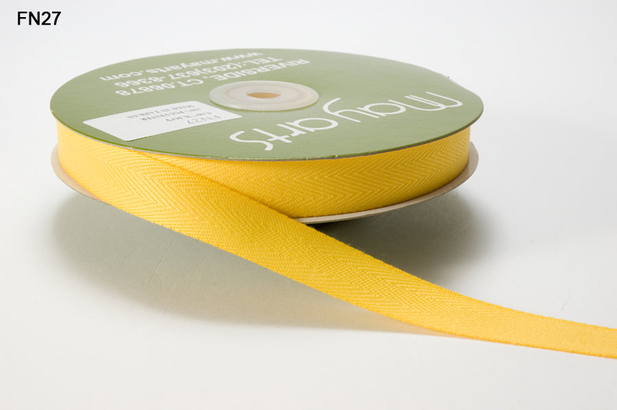 5/8 Inch Light Weight Twill Ribbon with Woven Edge – FN27 – YELLOW