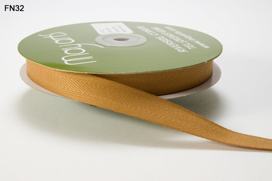 5/8 Inch Light Weight Twill Ribbon with Woven Edge – FN32 – ANTIQUE GOLD