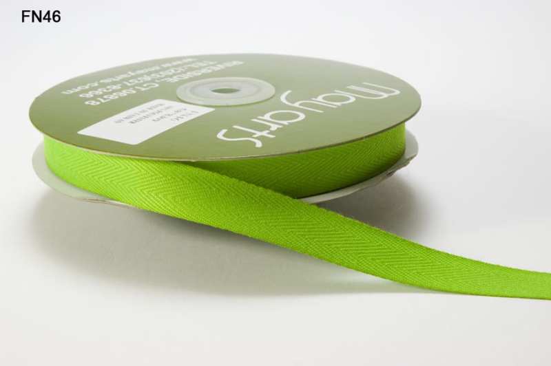 5/8 Inch Light Weight Twill Ribbon with Woven Edge – FN46 – PARROT GREEN