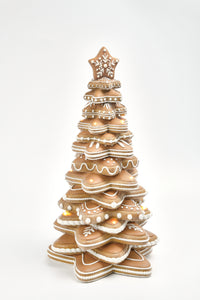 Tabletop Gingerbread Star Cookie Tree W/ Led