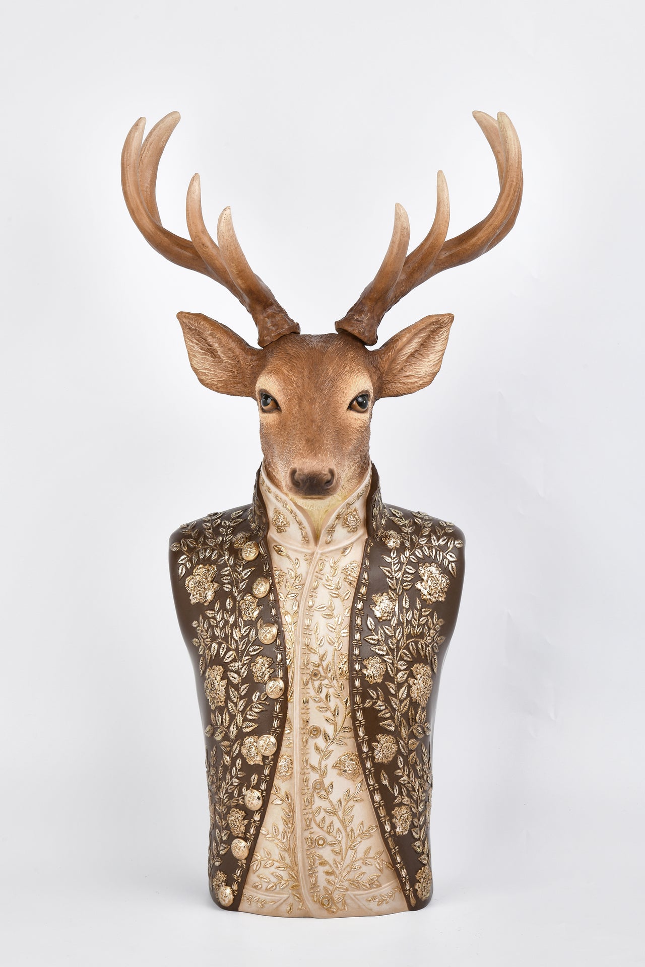 Regal Stag Deer, Chocolate & Gold