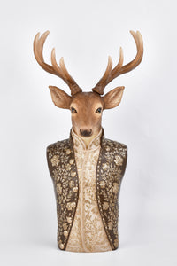 Regal Stag Deer, Chocolate & Gold
