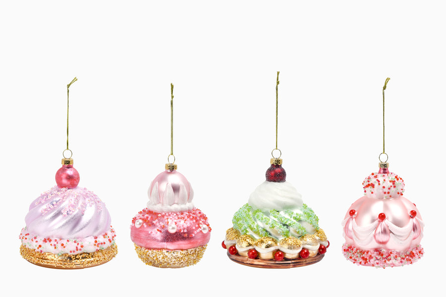 4Asst Christmas Dessert Ornament