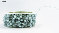 3/16 Inch Wired Pearl Bead Cord String Ribbon