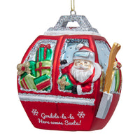 Glass Gondola With Santa Ornament