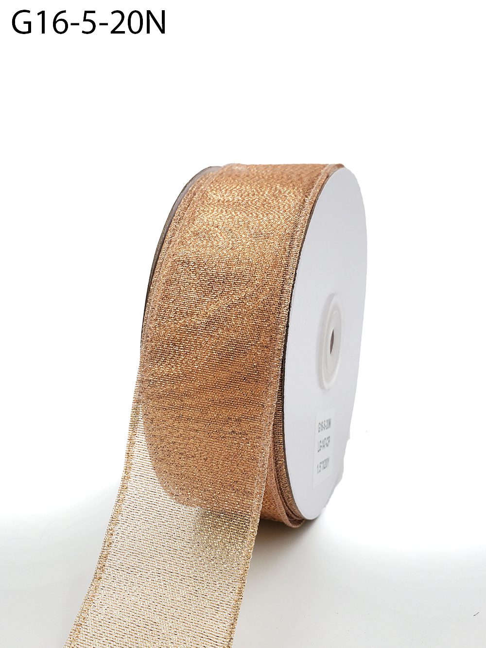 1.5 Inch Semi-Sheer Metallic Gold Ribbon – G16-5-20N ROSE GOLD (20 yards)
