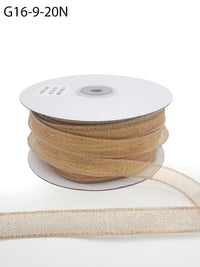 ½ Inch Semi-Sheer Metallic Gold Ribbon – G16-9-20N ROSE GOLD (⅝ inch)