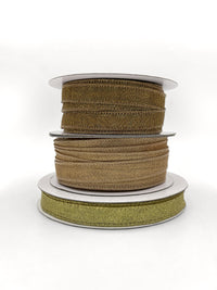 ½ Inch Semi-Sheer Metallic Gold Ribbon