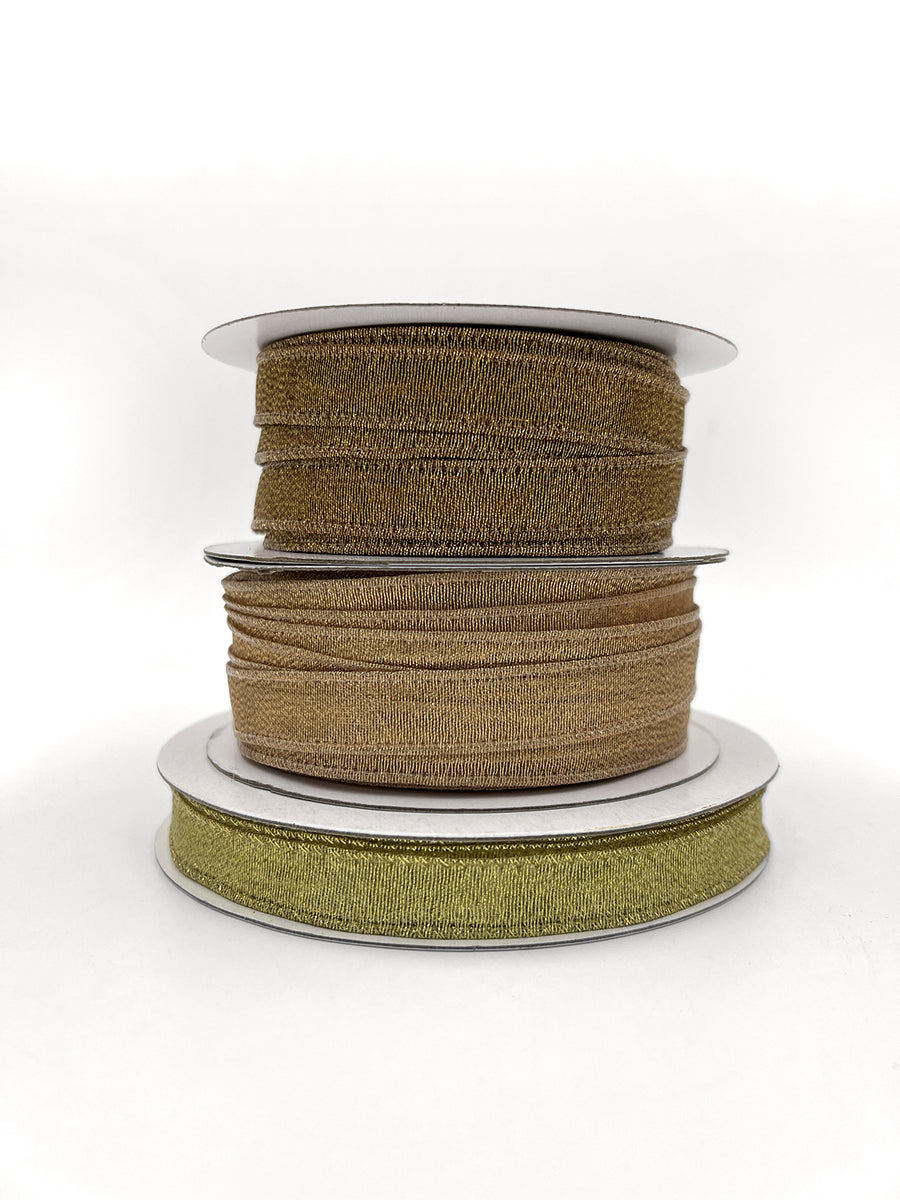 ½ Inch Semi-Sheer Metallic Gold Ribbon