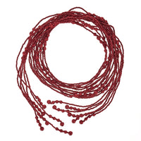 5' Red Glittered Beaded Garland