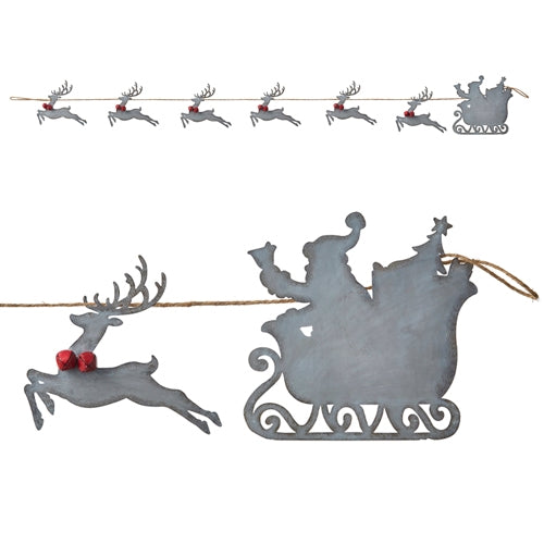 5' Santa's Sleigh Garland
