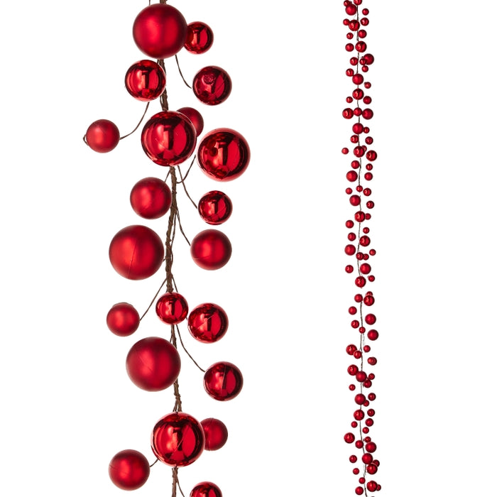 6' Red Ball Garland
