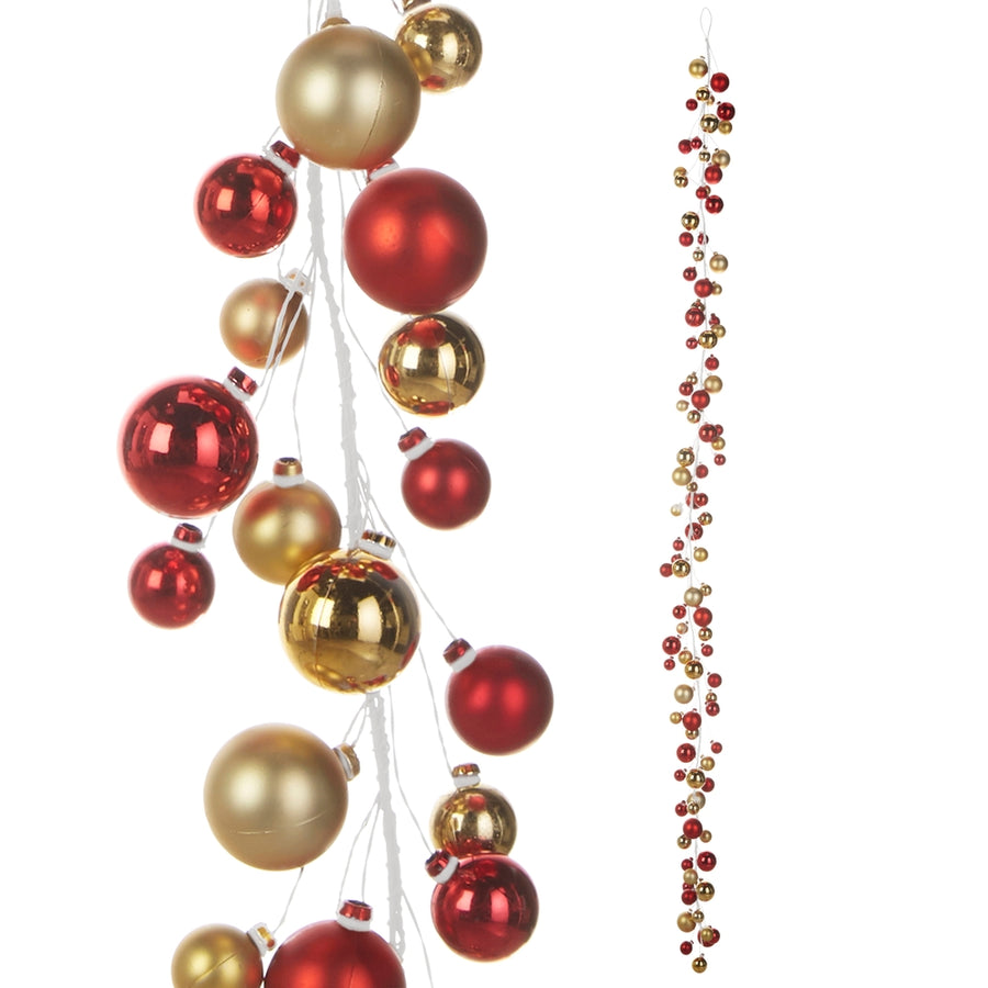 6' Red and Gold Ball Garland