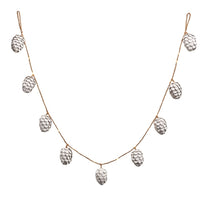 6' White Pinecone Garland