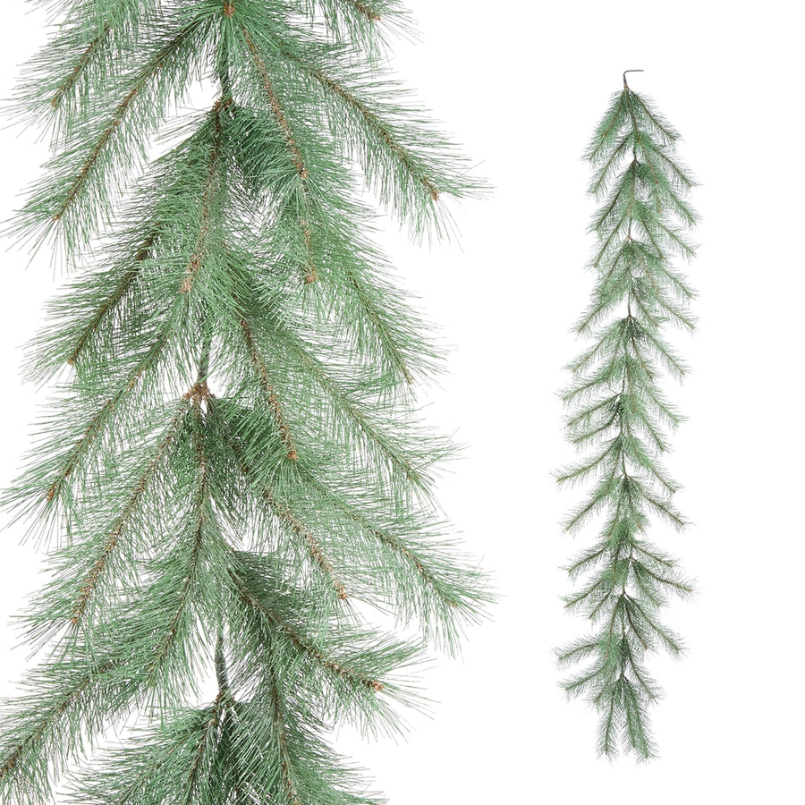 6' Glitter Long Needle Pine Garland