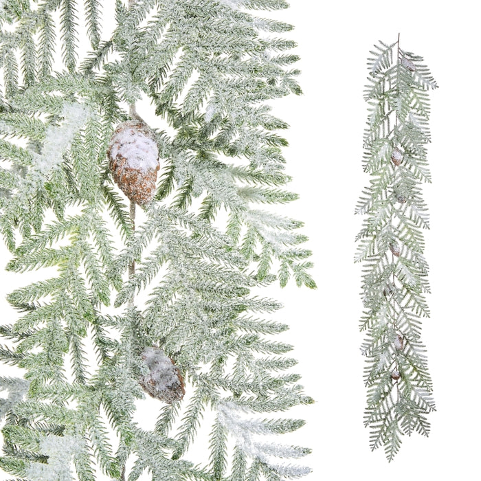 6' Iced Norfolk Pine Garland