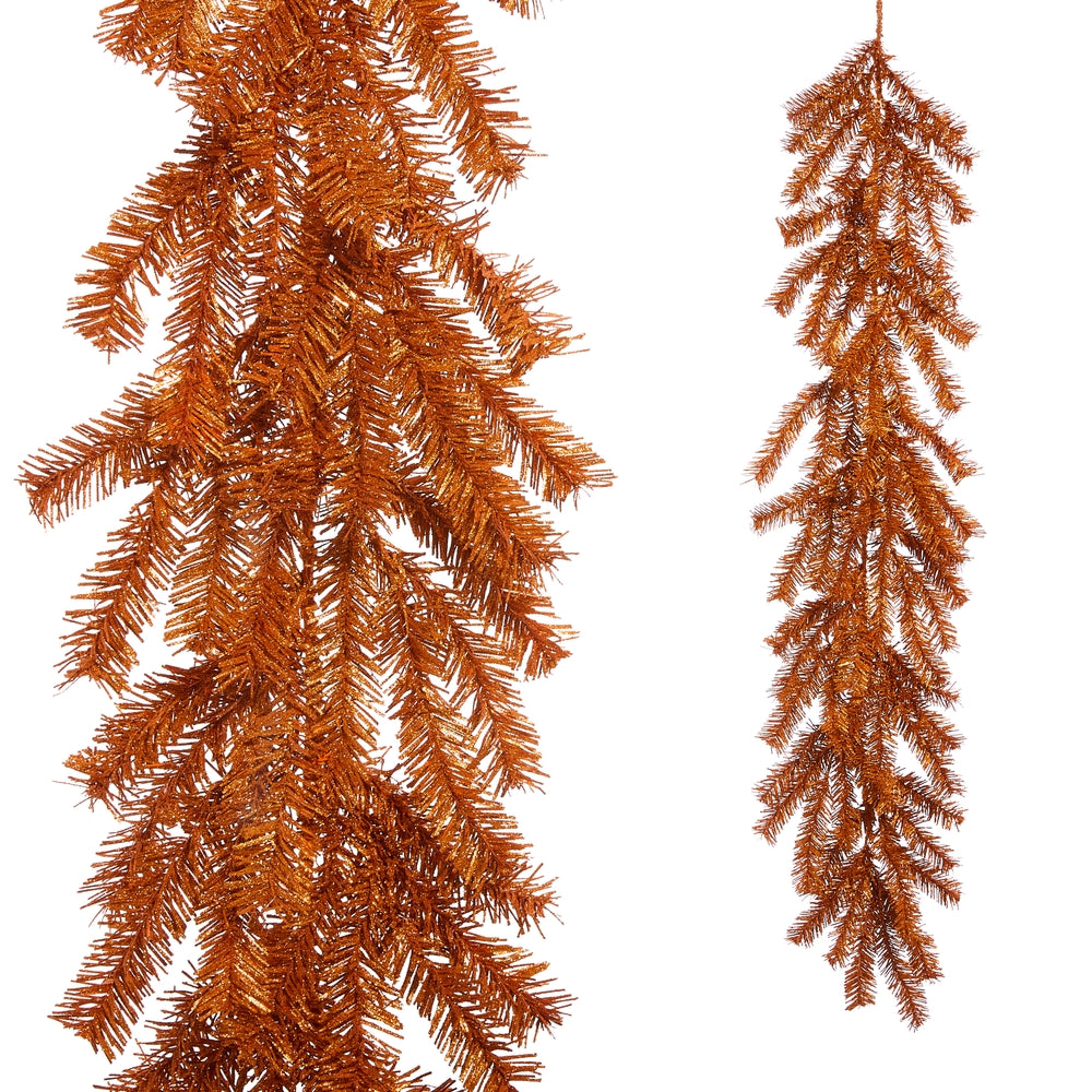 4.5' Orange Tinsel Garland