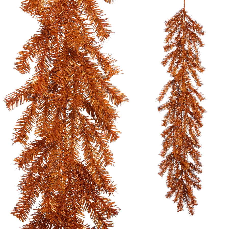 4.5' Orange Tinsel Garland