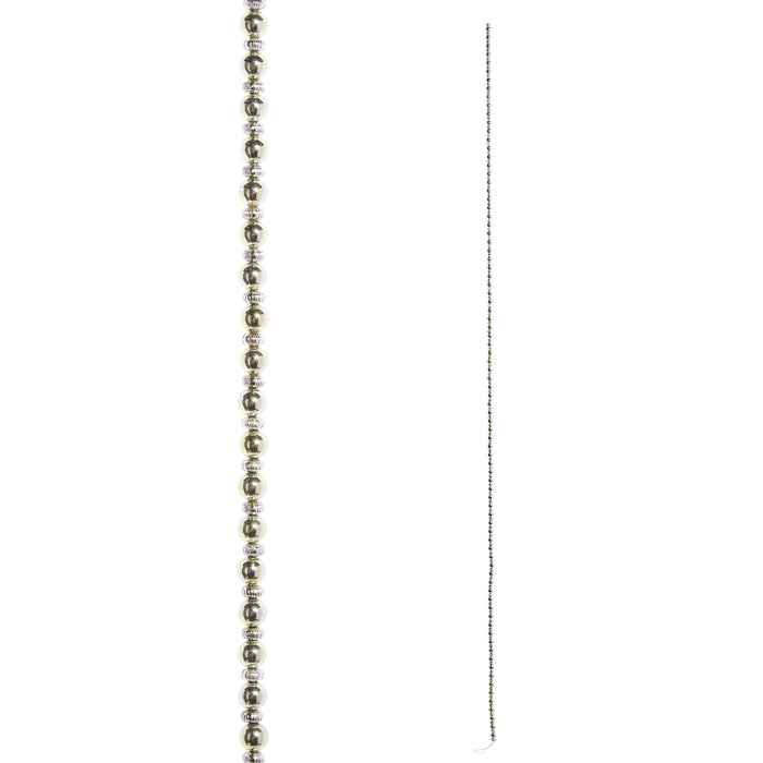 6' Silver and Gold Beaded Garland