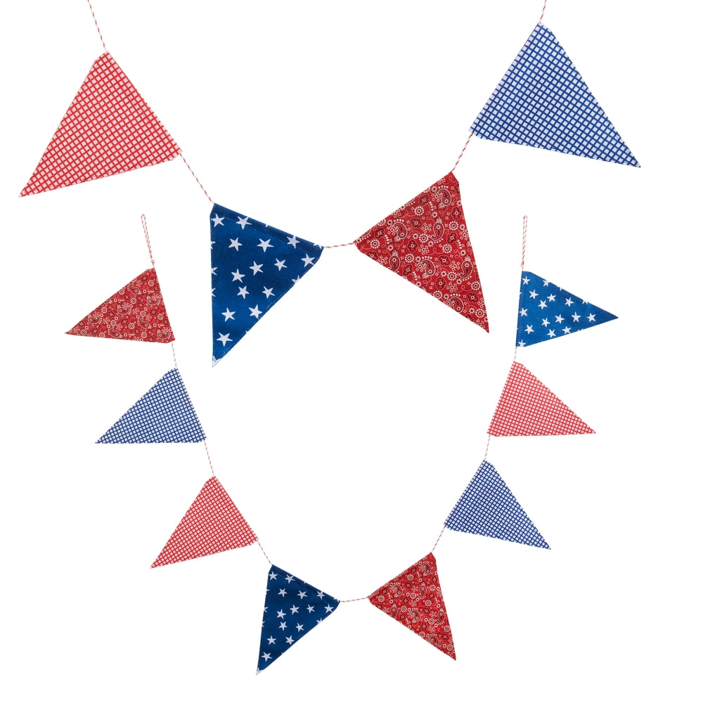 5.5' Red White and Blue Pennant Garland