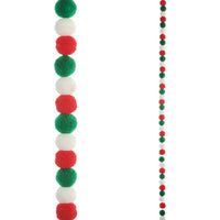 6' Pom Pom Garland - Multicolor Polyester And Wool